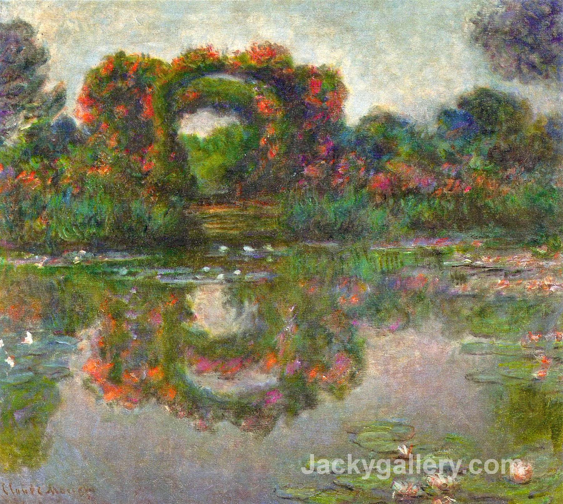 Rose Flowered Arches at Giverny by Claude Monet paintings reproduction